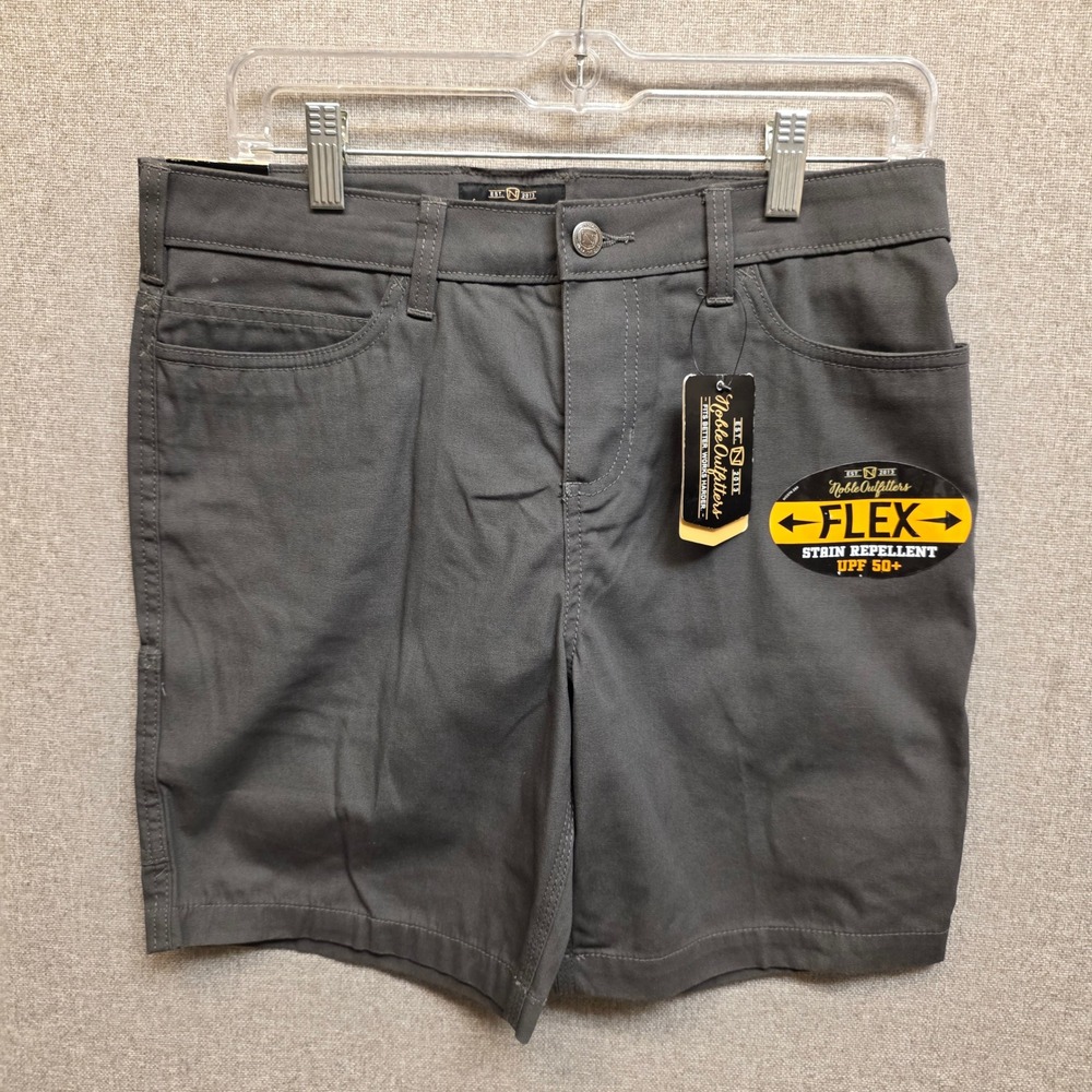 Noble Outfitters Women Flex Canvas Cargo Shorts Wolf Grey UPF 50+ 24030 Size 4
